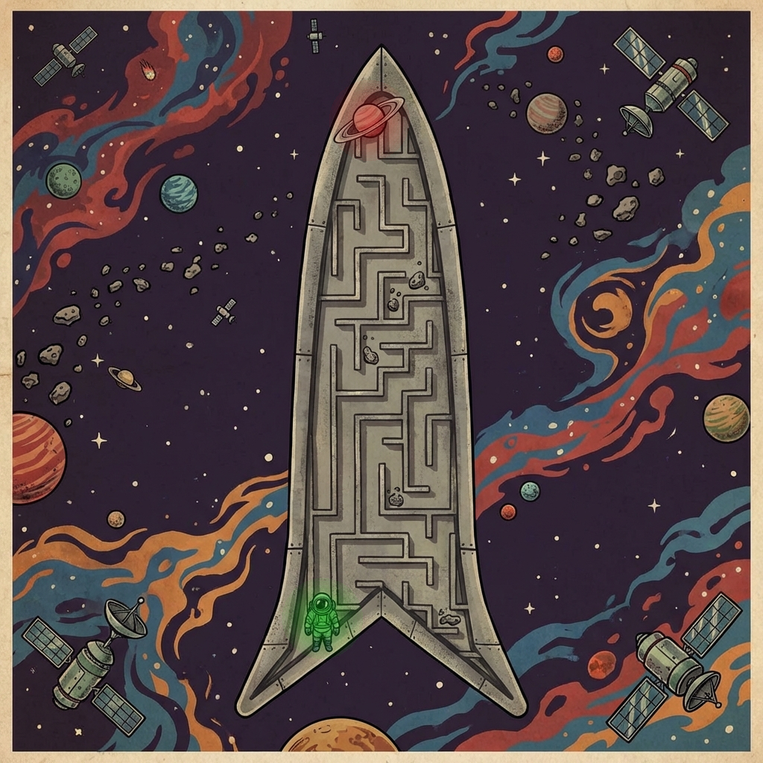 Silhouette Rocket maze